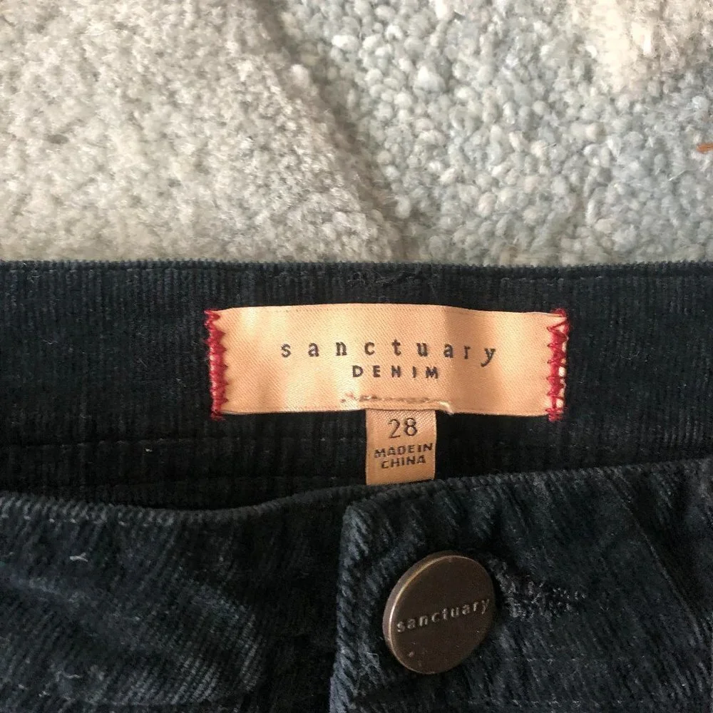 SANCTUARY DENIM Corduroy Jeans Size 28 Black NWT - Picture 5 of 6